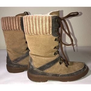 Bearpaw Serena Suede Boots Women's Size 7 Wool Blend Lining